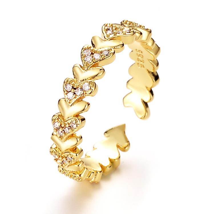

High Sense Ins Simple Light Luxury Love Ring женское нишевое геометрическое кольцо в форме сердца с переплетением Opening adjustable золотой