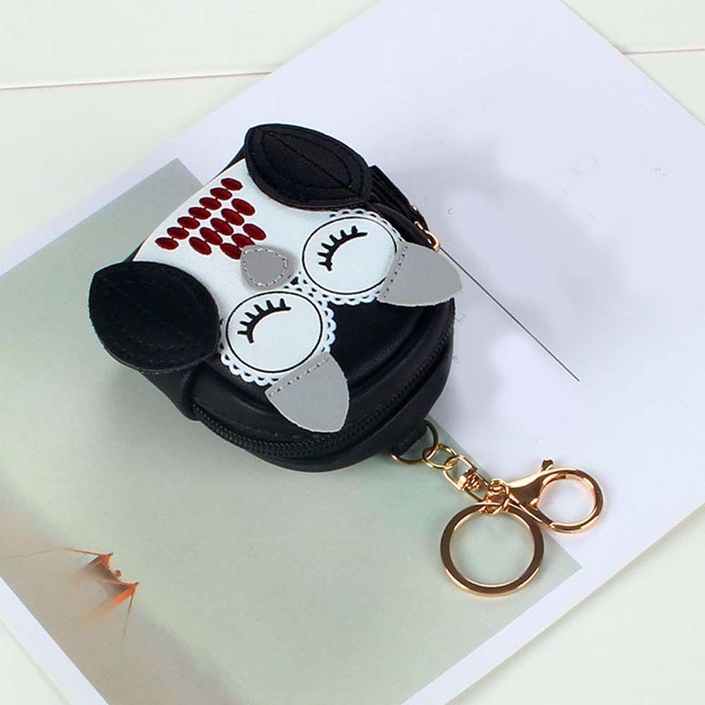 Key Holder Lady Wallet Short Purses Cartoon Car Key Chain Key Bag Owl Coin Purse School Bag Pendant