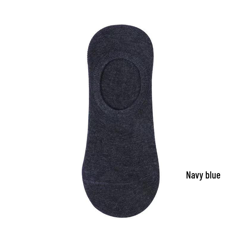 Men's Breathable Non-Slip Invisible Boat Socks - Low-Cut, Silicone, Deodorant, Solid Color