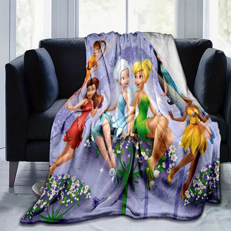 

1pc Tinker Bell Printing Blanket - Soft, All-Season Throw for Office Blanket, | Personalized Gift with Adorable Cartoon Design 80cmx120cm(31inx47in)