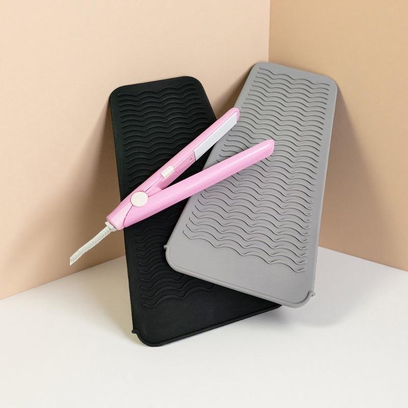 Silicone Hair Curling Wand Cover Hair Straightener Storage Bag Hairdressing Curling Iron Insulation Mat Heat Resistant Pouch