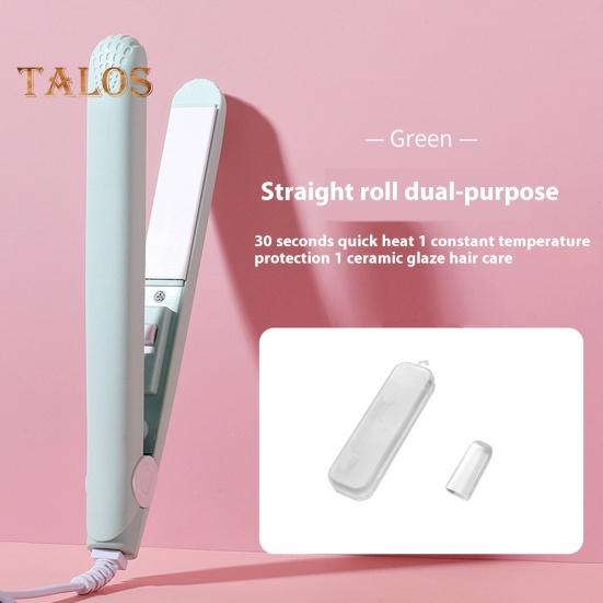 Mini Dual Purpose Curling Iron 2-In-1 Curling Wand Flat Iron Hair Straightener Curler Fast Heating Portable Travel Women Short Long Hair Styling