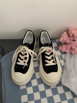Fashion Ladies Shoes Black Lace Up Low Whit Women Footwear Canvas Offers Stylish On Offer Shoe Designer New In Korean High Quality