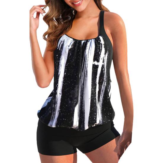 2 Pcs/Set Stylish Summer Bikini Set Sleeveless Bathing Adjustable Shoulder Straps Quick Dry Lady Swimsuit Women Garment