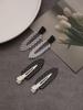 4pcs/Set Acetate Seamless Hairpin, Black & White, Acrylic Alligator Hair Clips, Cute Bangs & Hair Clips Accessories, Hair Accessories For Women