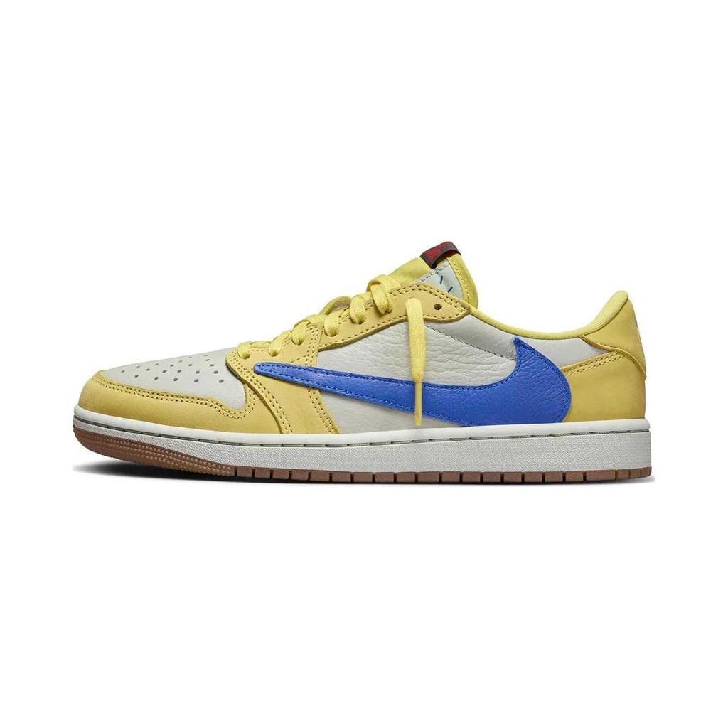 Travis Scott x Air Jordan 1 Retro Low OG SP PS Canary Kids Sneakers Yellow Racer-Blue Light-Silver DZ5909-700