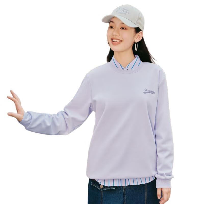 

SKECHERS Unisex Heather Purple Knit Pullover Sweatshirt M