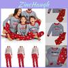 Cozy Christmas Family Matching Pajamas Sets Featuring Adorable Elk Pattern And Soft Fabric