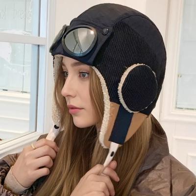 Neue Damen Warme Bombermützen Mit Brille Plüschfell Wintermütze Mit Ohrenklappe Winter Dandy Mütze Für Damen