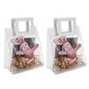 2pcs Bags Transparent Gift Bag Sturdy Bottom Handbag for Birthday Christmas Gift Packaging (S)