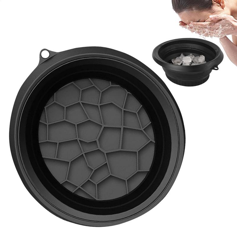 Face Ice Bath Bowl Ice Cooling Foldable Silicone Wash Basin with BuiltIn Ice Tray Bathroom Accessories Washing Basin Soothe Skin