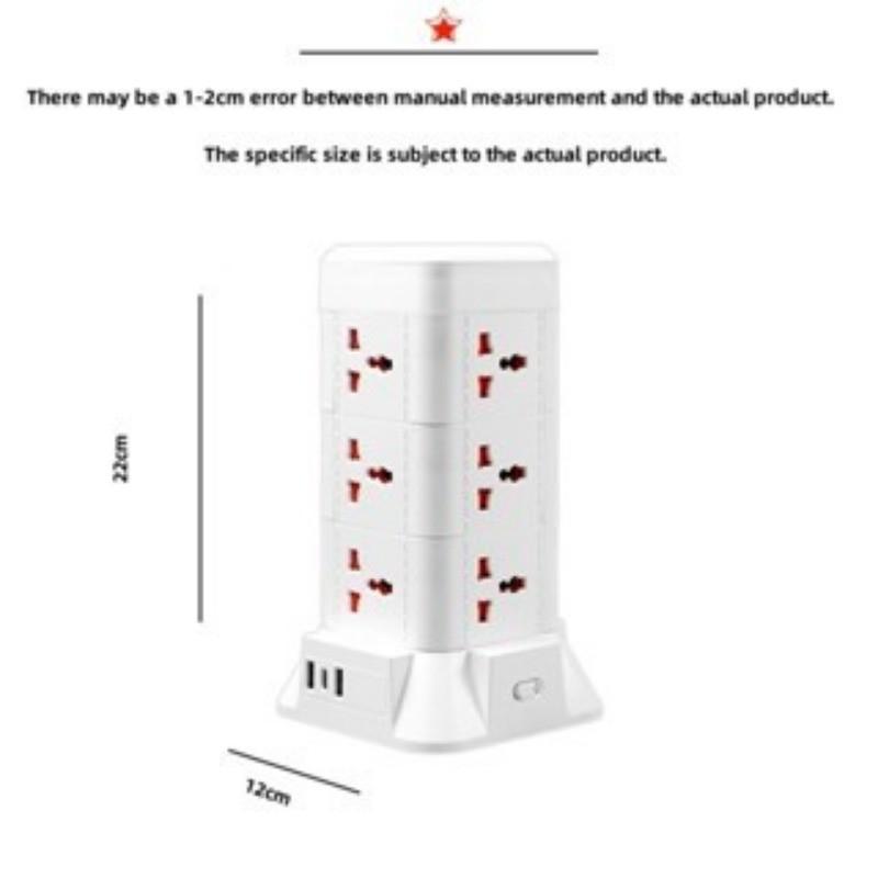 2/3 sluoksnių apsauga nuo viršįtampio bokštelis Maitinimo lizdas Automatinis perkrovos jungiklis Lizdų plokštė 2/3/5M Maitinimo laidas su keliais kištukais
