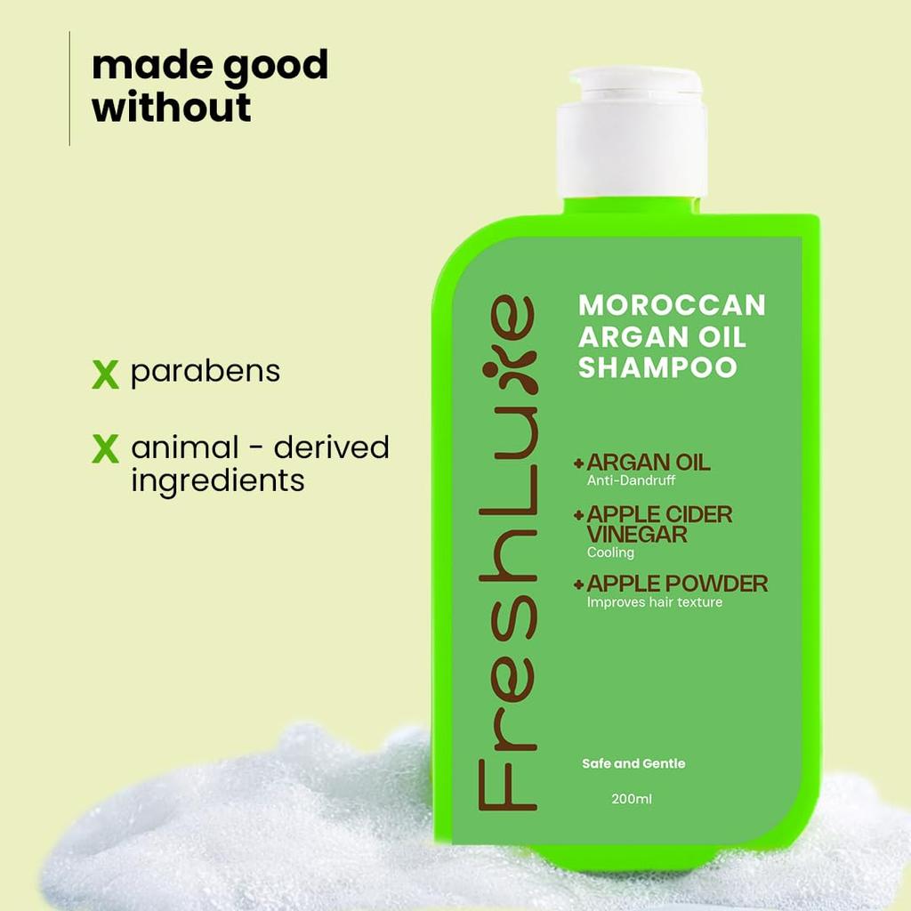 Moroccan Argan Oil Shampoo for Men & Women - 200 Ml | Repair Shampoo | Strengthens Damaged Hair | Apple Cider Vinegar for Hair |