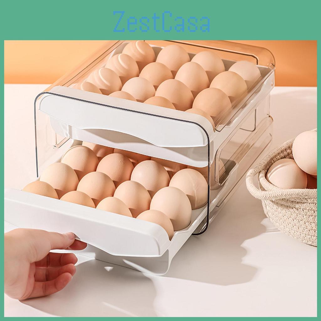 Organizer Refrigerator Egg Egg Storage Holder For Fridger 2layer Drawer Type Stackable Storage Bins Clear Plastic Egg Holder