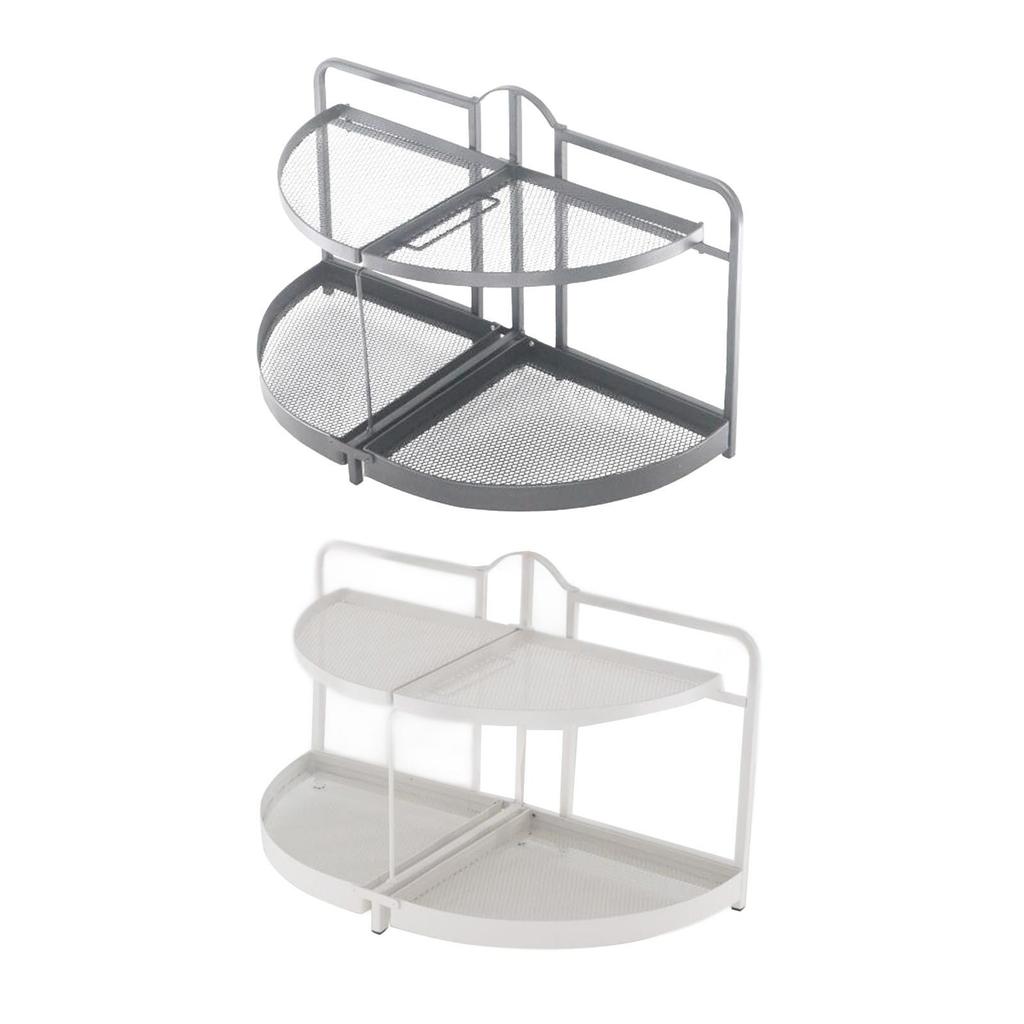 2 Layer Desktop Organizer Multifunction Folding Stable Makeup Storage Rack Spice for Home