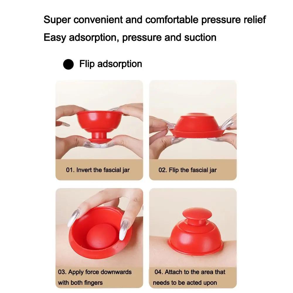 Portable Silicone Vacuum Cupping Press Type Scraping Silicone Cupper Anti Cellulite Therapy Masajeador