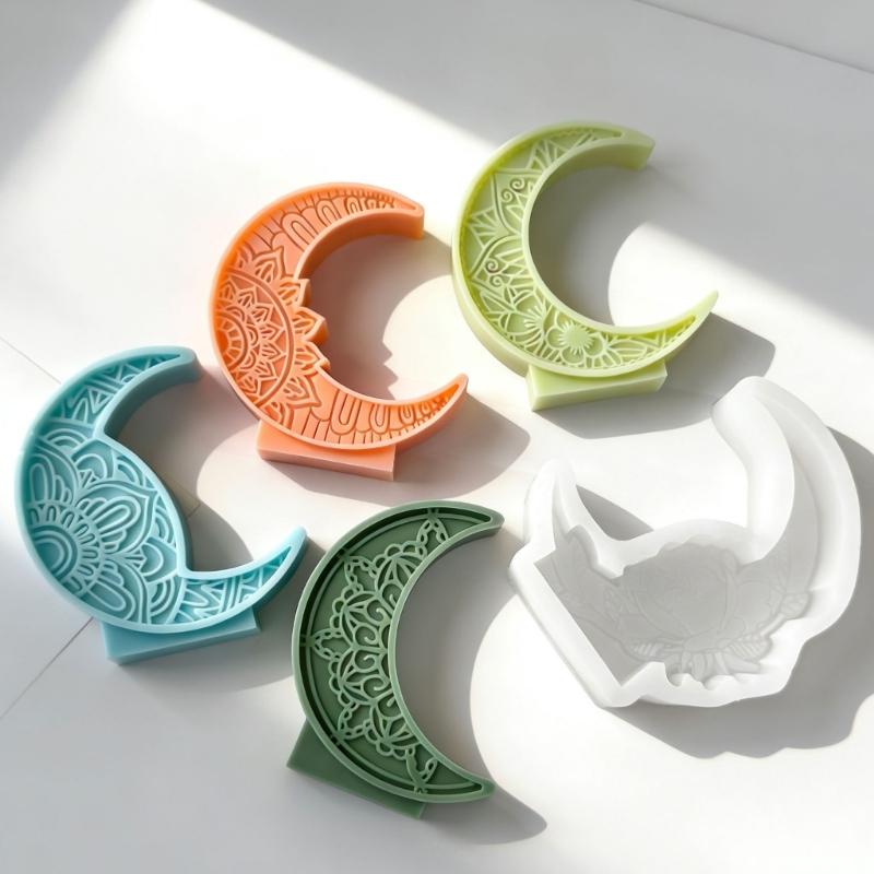 Flexible Sturdy Silicone Mould Fashion Accessory for Making Unique Moon Shaped Candle and Home Decorations