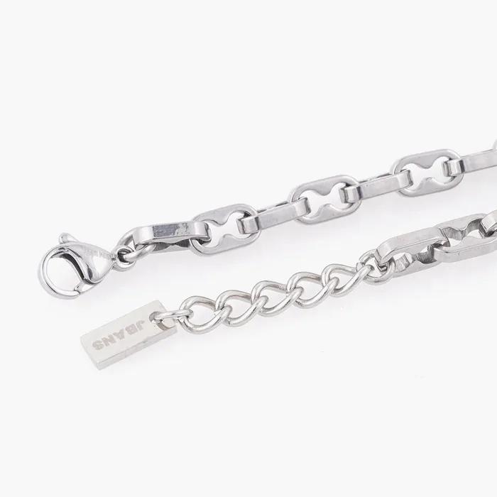 5 Double Hole Link Surgical Steel Chain Bracelet (C2501AC1226_SV)
