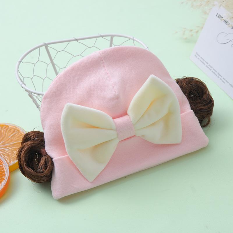 Infant Bow Warm Pullover Cotton Hat for Newborn Girls