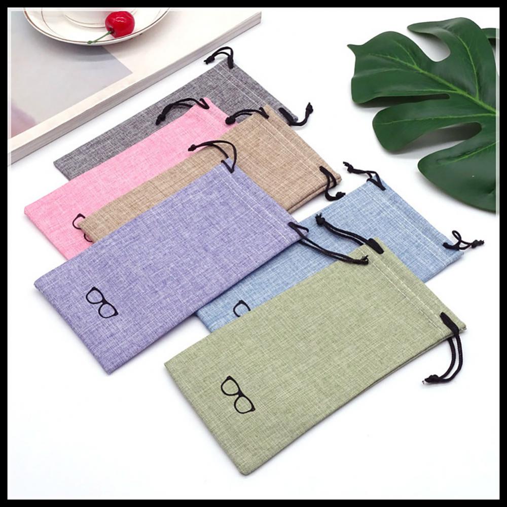 Glasses Bag Microfiber Linen Colorful Fashion For Men Women Sunglasses Eyeglasses Glasses Box Dust Proof Portable Soft