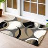 Neutral Abstract Geometryl Door Mat Non Slip Entrance Doormat Modern Geometric Curved Pattern Floor Rug for Front Door