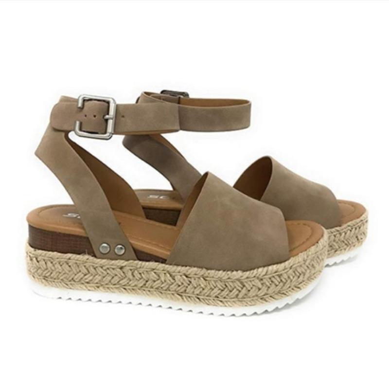 Shoes women's wedge heel light bottom fish mouth sandals wish large size women's sandals