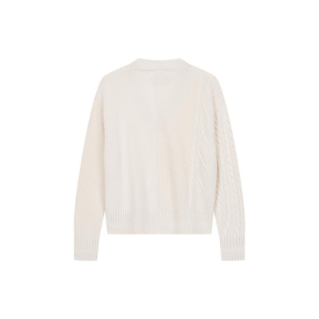 Calvin Klein V-Neck Solid Color Pullover Sweater Women Tops Off-White J220488-ACF