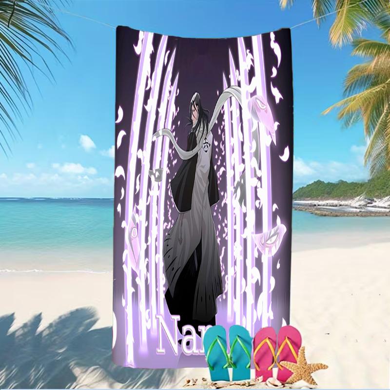 Customizable personalized beach towels Byakuya Kuchiki themed designs.Suitable for the beach, yoga, sports;ideal as beach accessories