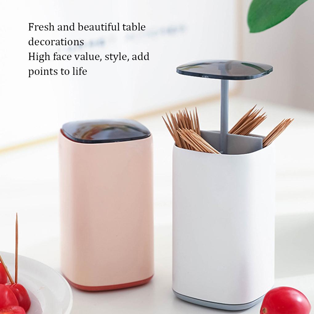 Toothpick Box Home Supplies Storage Case Multicolored Automatic Wheat Multifunctional Compact Size Toothpicks Holder