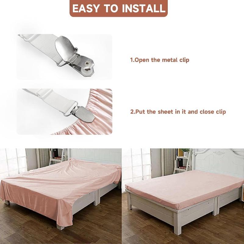 Bed Sheet Clip Elastic Straps Adjustable Clip Bed Sheet Fasteners Holder Gadgets for Home Organizer Mattress Cover Clips