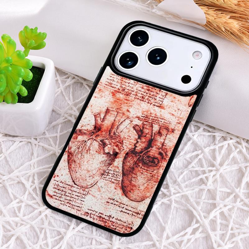 Human Heart Anatomy Phone Case for iPhone 17 Air 16 15 11 12 14 13 Pro Max Shockproof Cover