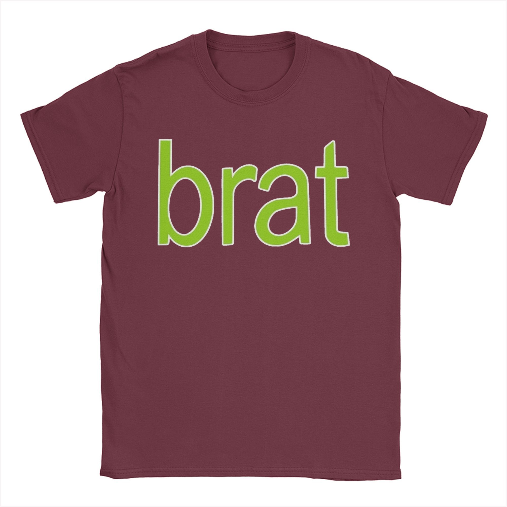 

Футболка Charli XCX Brat Album для мужчин, юмористические футболки из чистого хлопка с круглым вырезом и коротким рукавом, топы с принтом XXXXXL бордовый