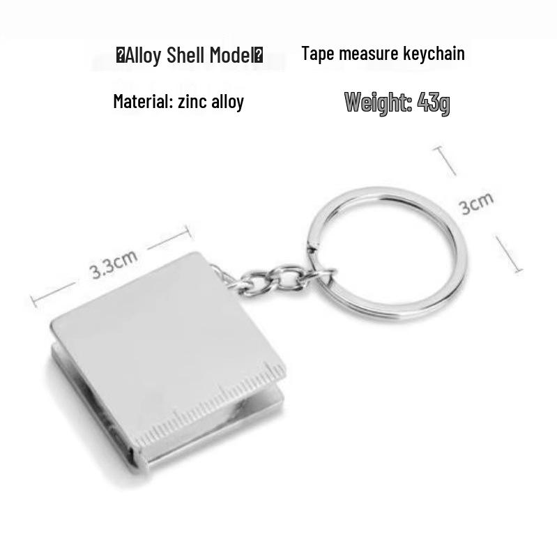1.2m Retractable Tape Measure Keychain: Dual Scale Inch/Metric, Stylish, Portable Alloy Tool