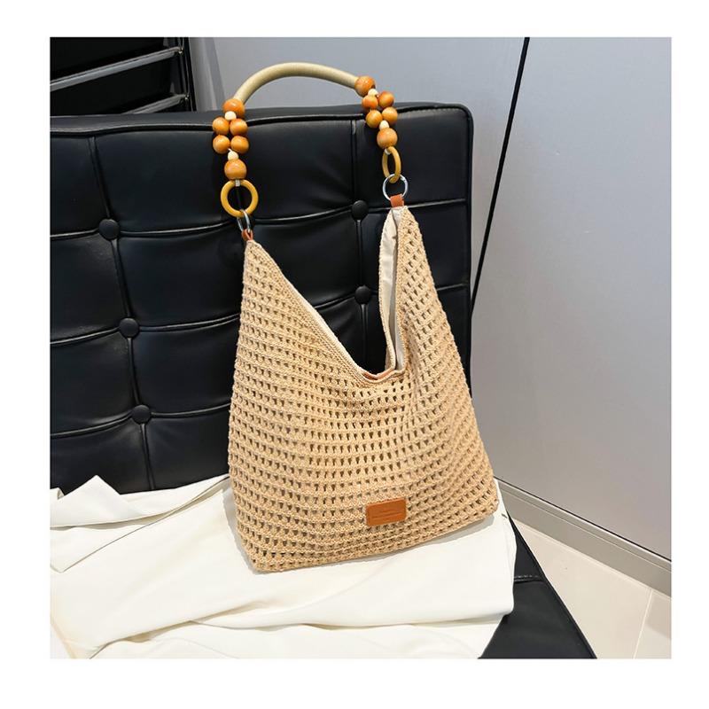 

Вязаная плетеная сумка большой вместимости женская летняя новая универсальная сумка на плечо повседневная сумка-тоут зелёный