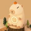 Soft Plush Capybara Alarm Clock with Digital Display USB Rechargeable Dimmable Bed Lamp Clock for Bedroom Decoration
