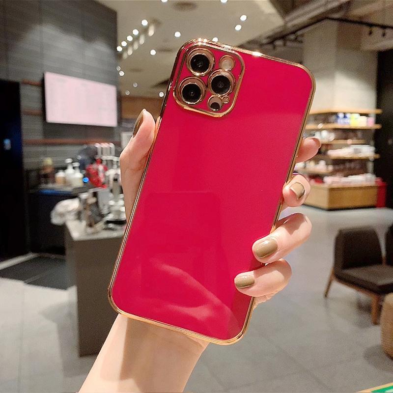 Candy Color 6D Electroplating Is Suitable for iPhone17ProMax Apple 16/15 Solid Color Fine Hole Silicone Mobile Phone Case X