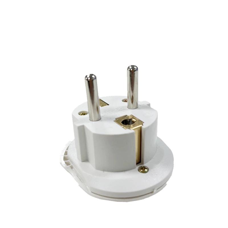 16A Plug Heavy Duty Pure Copper EU Converter Plug US UK Korea Russia Outlet Overload Safe Grounded White ABS Adapter Home Travel