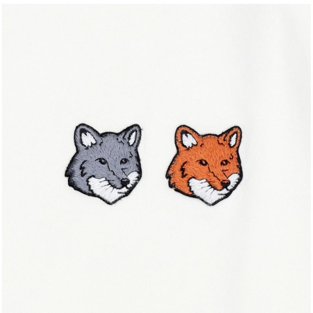 Maison KiTsune Men Double Fox Head PaTch ShorT Sleeve T shirT Om011cfkj7025 P702