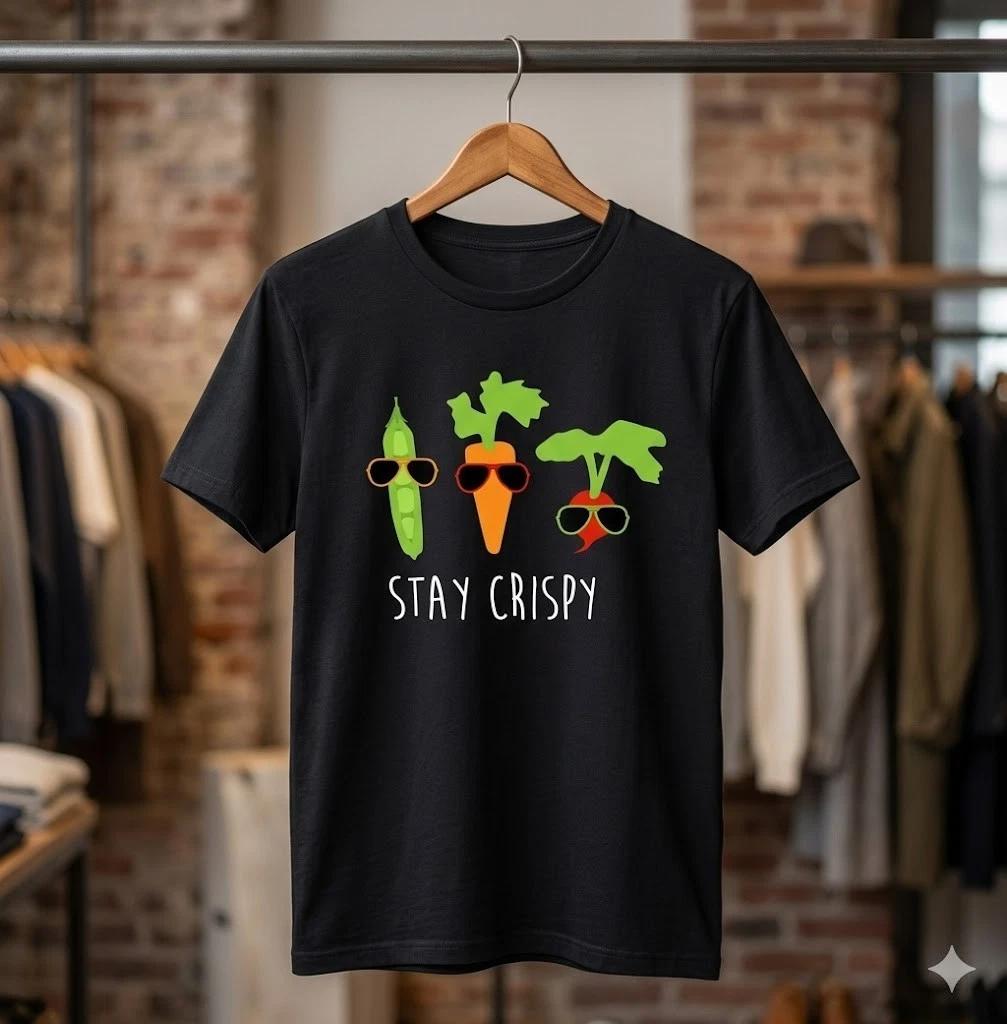 Unisex Adult Funny Graphic Stay Crispy Fny Veggie Sglasses Gardenin... XXXXL