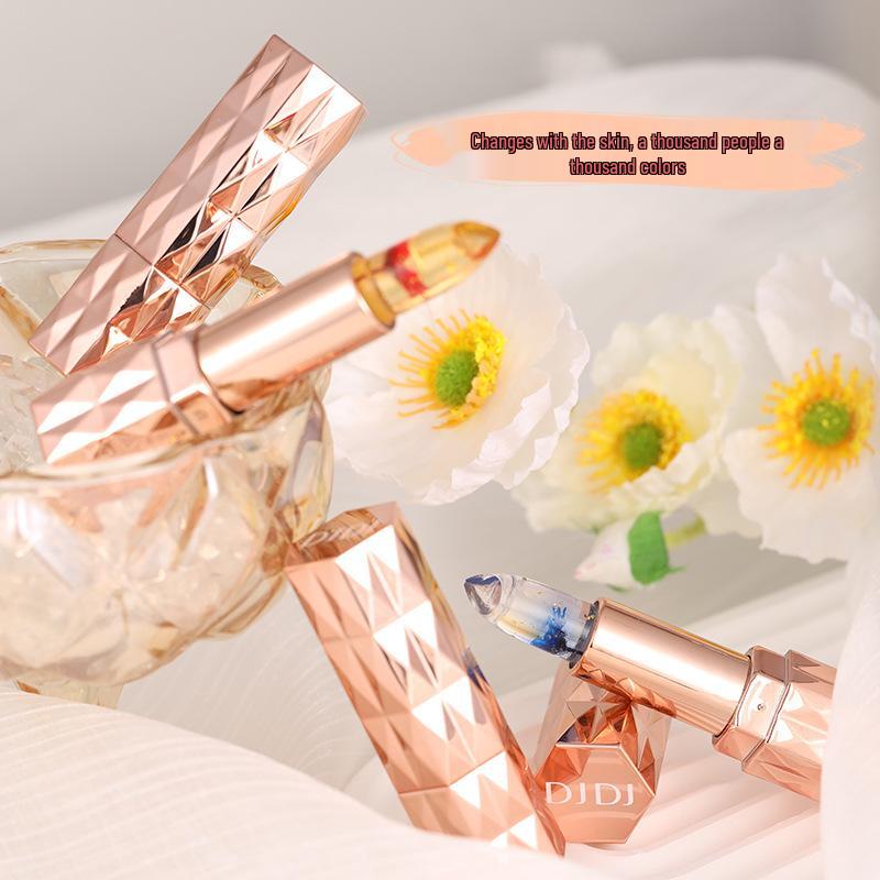 DJDJ Color-Changing Petal Jelly Lipstick: Moisturizing, Long-Lasting, Temperature-Adaptive, Floral Scent, No-Transfer.