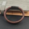 Men's Leather Bracelet with Double Tone Magnetic Buckle, High-quality Woven Bracelet Customized Handmade Accessories Wholesale