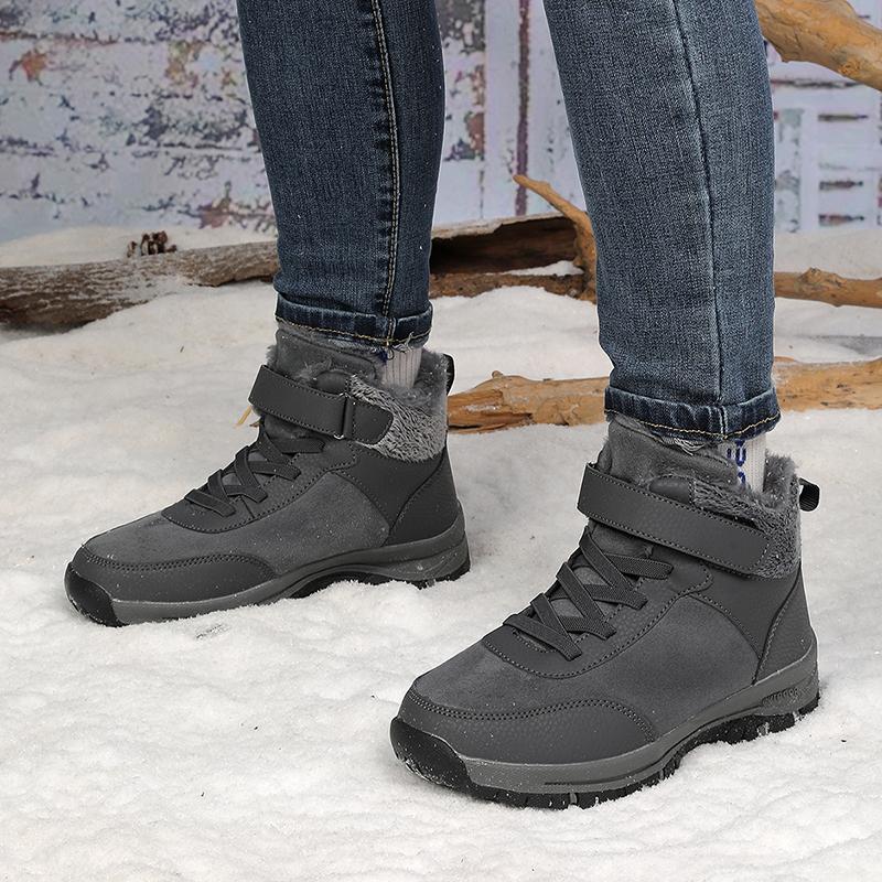 Wasserdichte Schneestiefel Plüsch Damen Stiefeletten Herren Rutschfeste Baumwollschuhe Fellgefütterte Winter Warm Outdoor Wanderschuhe
