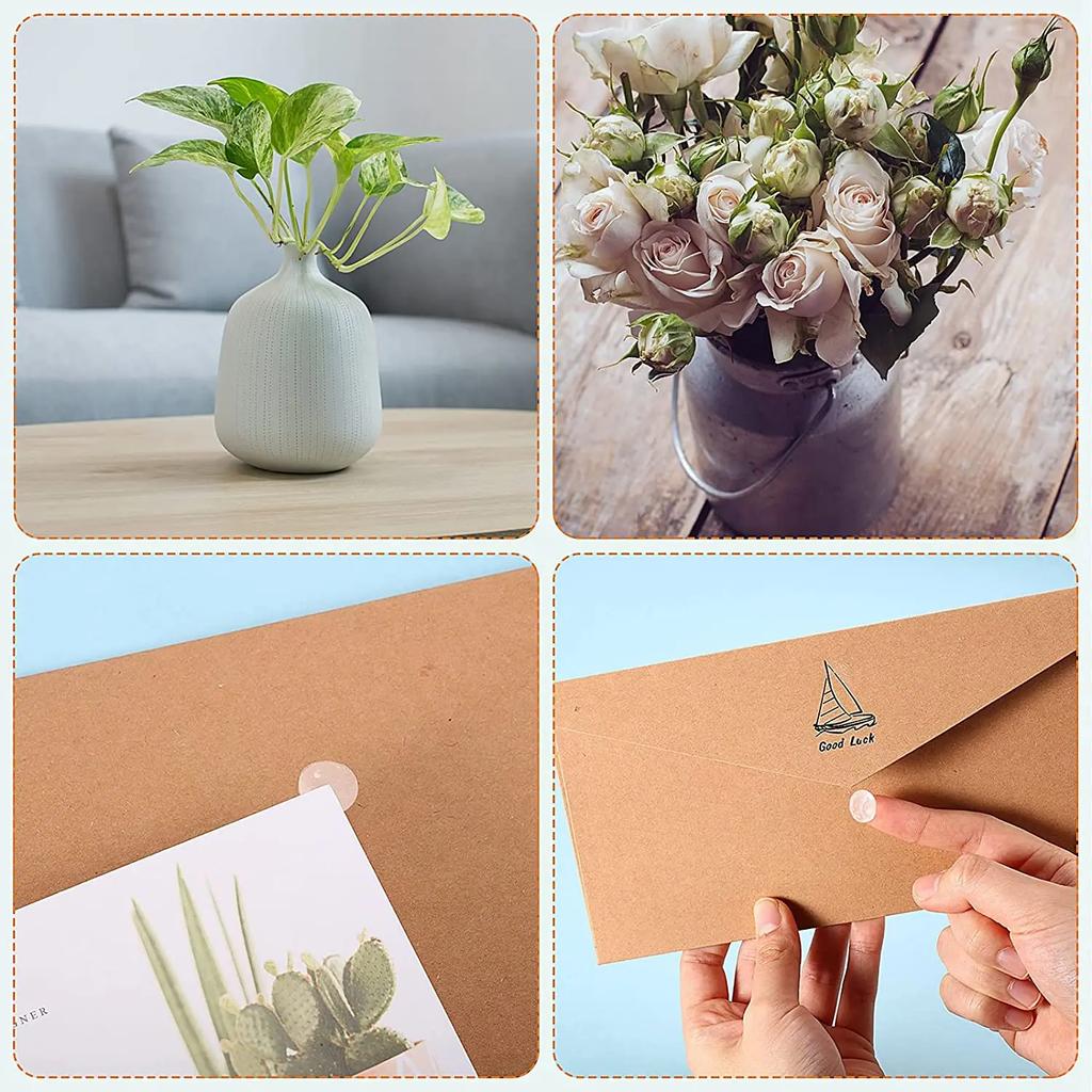 100pcs 1/0.5cm Adhesive Double Sided Tape Stickers Removable Round Sticky Tack No Trace Small Stickers for Festival Decoration