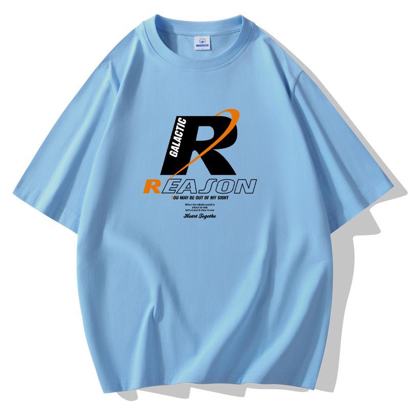 Reason Pattern Men Short Sleeves T-shirt 100% Cotton Casual Tee Large Size