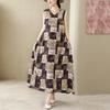 DIMANAF Nuevo 2026 Mujer Tallas Grandes Verano Playa Maxi Dama Vestido Largo Holgado Oversize Estampado Floral Vestido de Sol Ropa Chaleco Sin Mangas