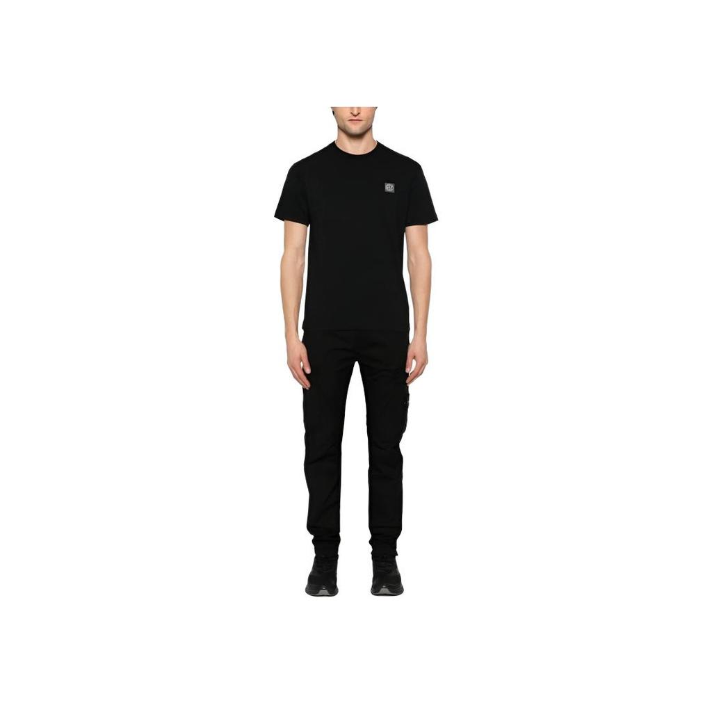 Stone Island Logo Patch Crew Neck Short Sleeve T-Shirt Men Tops Black K1S1521002-37S0057-V0029