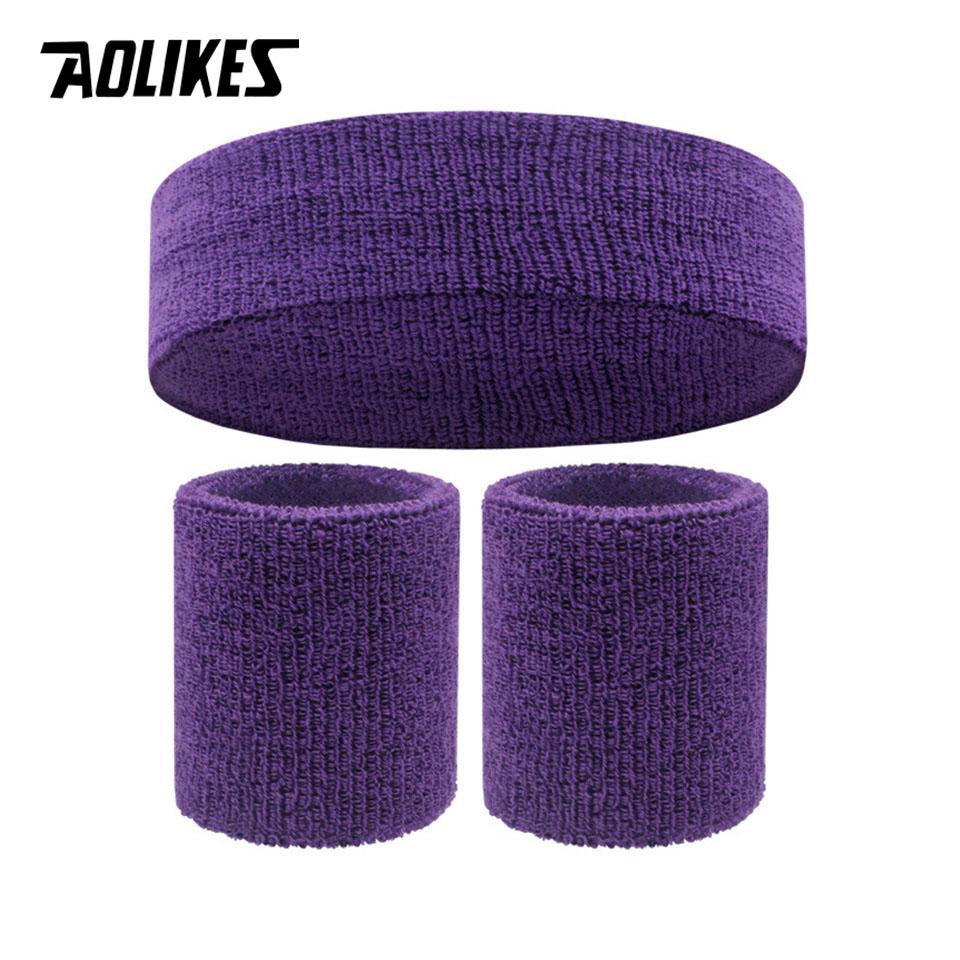 Aolikes Sports Headband Sweatband Stretch Elastic Outdoor Sport Sweat Headband Wristband Women Gym Running Tennis Headwrap
