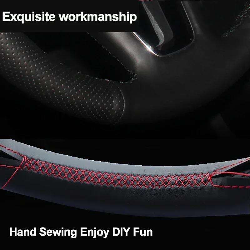 Hand Stitching Car Steering Wheel Cover Wrap for Citroen Jumpy Spacetourer Peugeot Expert Traveller Fiat Scudo 2016-2026