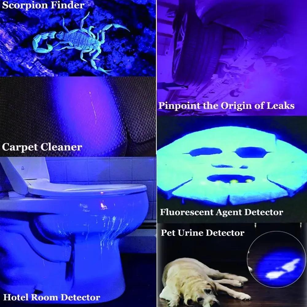 100 LED UV Ultraviolet Flashlight 395nm Blacklight Torch AA Battery Powered Detection for Pet Stains Portable Led Lamp Light