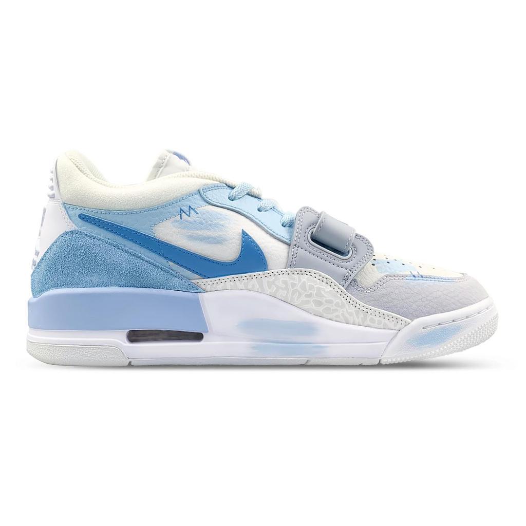 Jordan Legacy 312 Slip Resistant Abrasion Resistant Low top Vintage Basketball Shoes Men's White Blue HQ1190-101(Team116-)